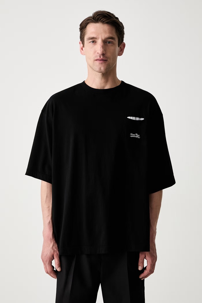 Undercover T-shirt oversize bawełniany damski czarny UP1F4805