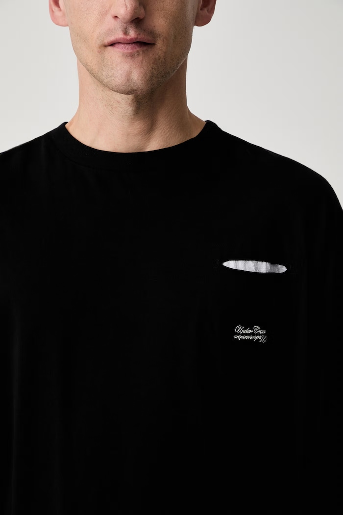 Undercover T-shirt oversize bawełniany damski czarny UP1F4805