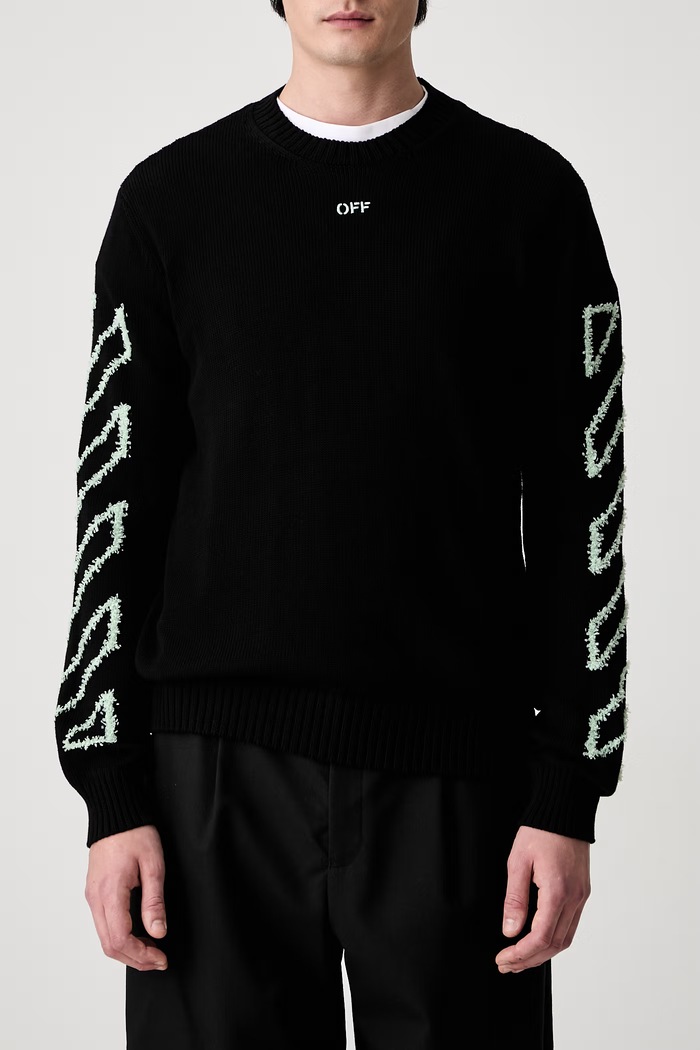 Off-White светр бавовняний чоловічий 44MHE087S26K001001 чорний