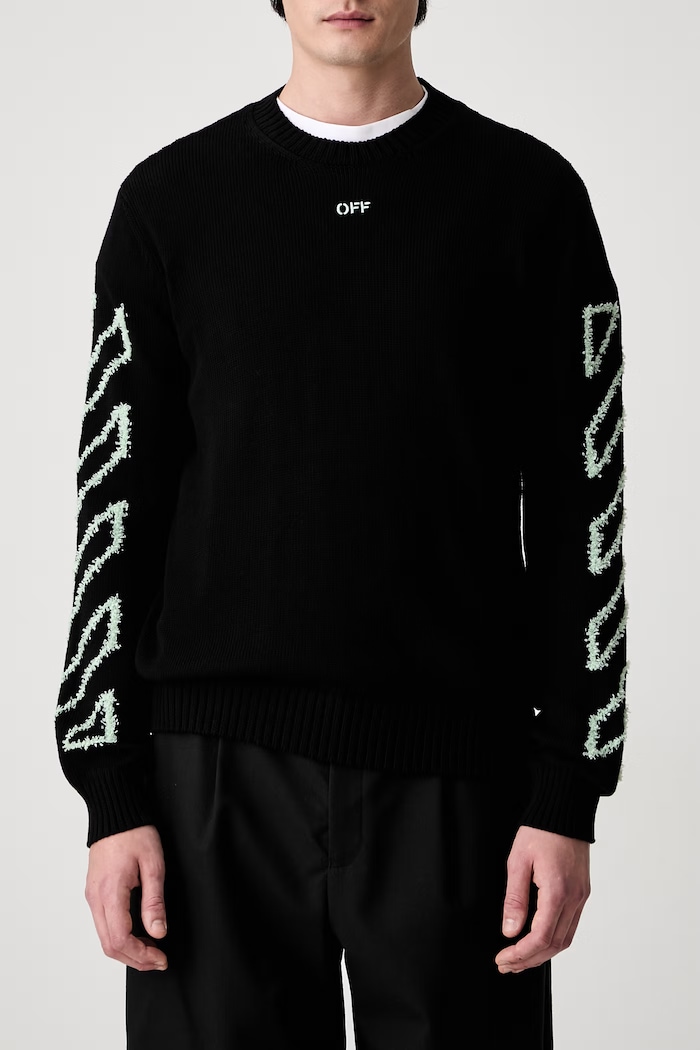 Off-White светр бавовняний чоловічий 44MHE087S26K001001 чорний