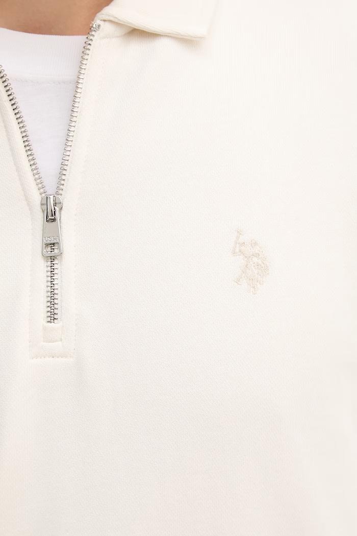 U.S. Polo Assn. mikina pánska bavlnená LB Sweat Zip MUP4652 béžová