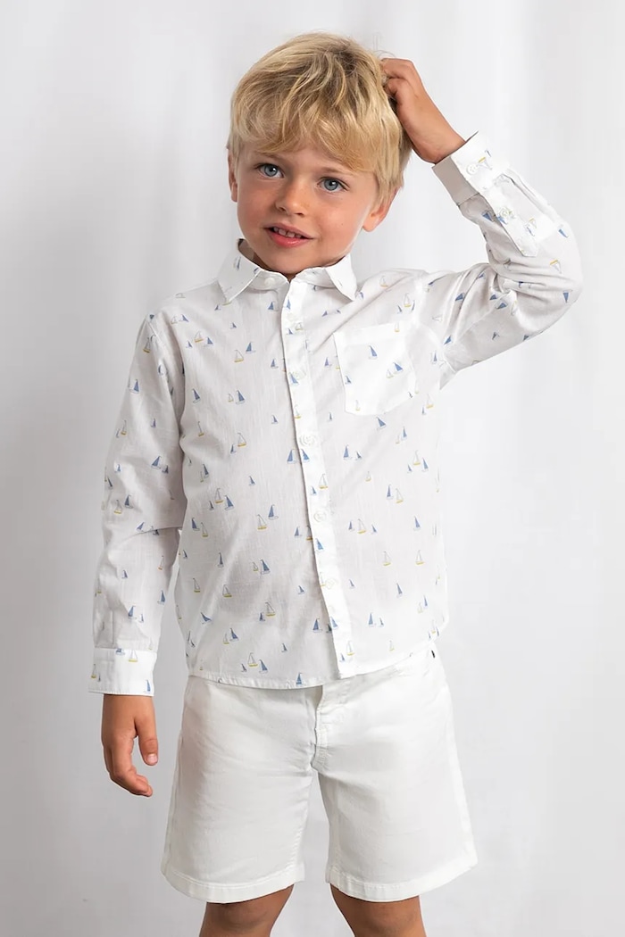 Mayoral pantaloni scurți copii casual alb 204.5J.Mini.PPY2