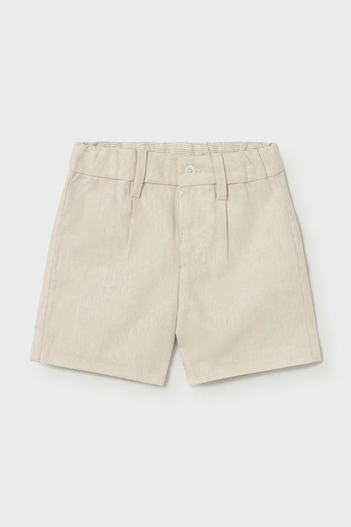 Mayoral pantaloni scurți din amestec de in pentru copii 1215.3A.Baby.PPY2 bej SS26