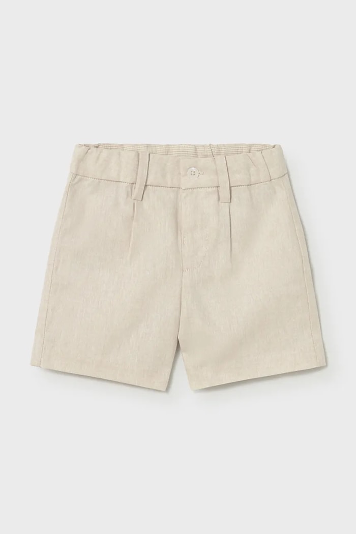 Mayoral pantaloni scurți din amestec de in pentru copii 1215.3A.Baby.PPY2 bej SS26