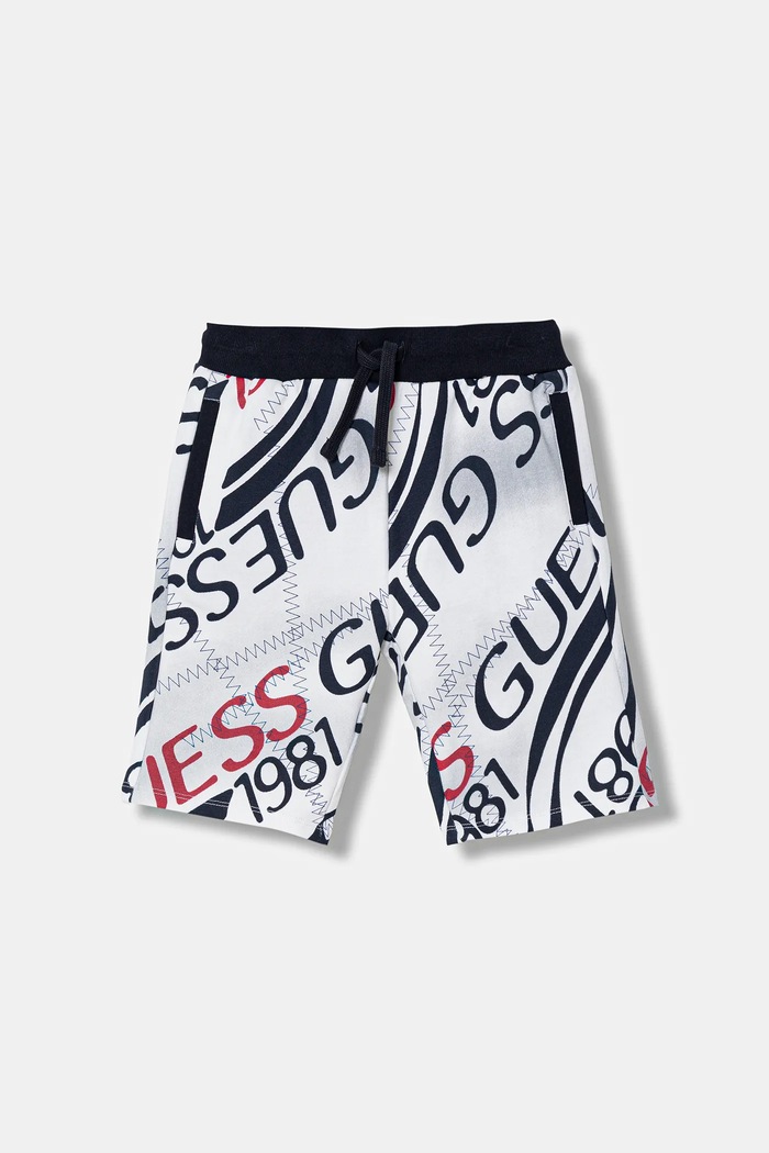 Guess gyerek pamut rövidnadrág dzsörzé sötétkék L6RD09.KA6R4.PPY2