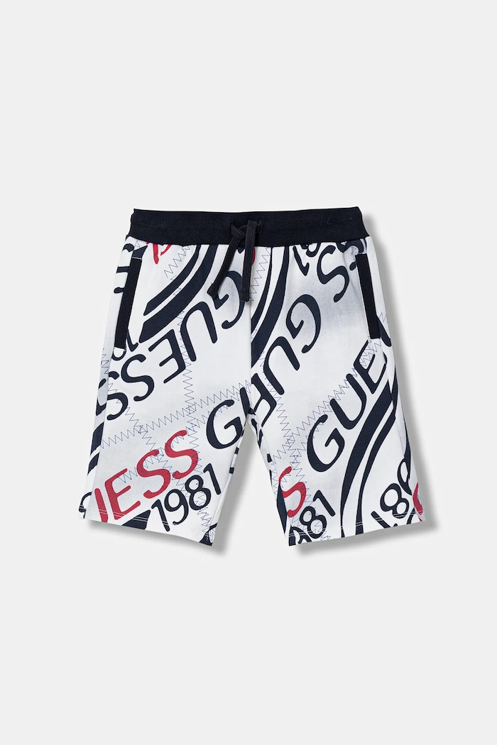 Guess gyerek pamut rövidnadrág dzsörzé sötétkék L6RD09.KA6R4.PPY2