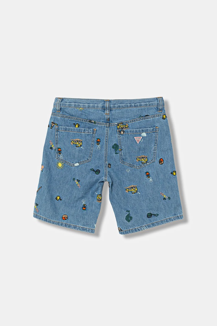 Guess szorty jeansowe dziecięce N6RD06.D4EU0.PPY2 niebieski SS26