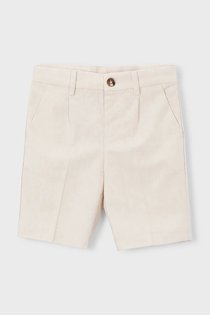 Mayoral pantaloni scurți din amestec de in pentru copii 3201.5B.Mini.PPY2 bej SS26