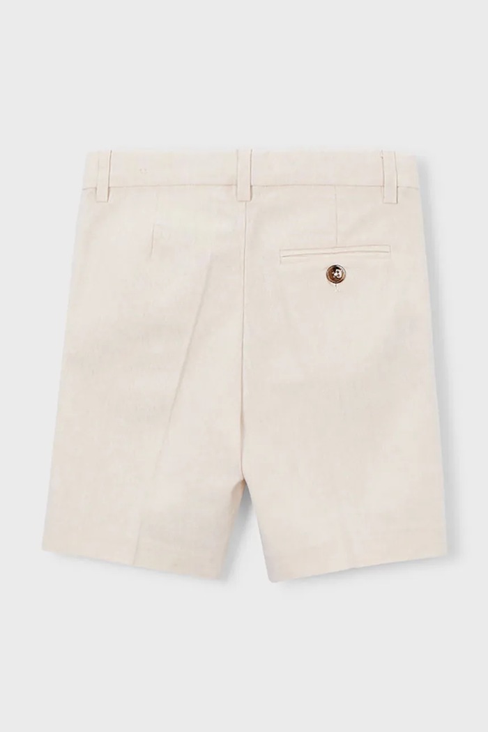 Băieți Mayoral pantaloni scurți din amestec de in pentru copii 3201.5B.Mini.PPY2 bej