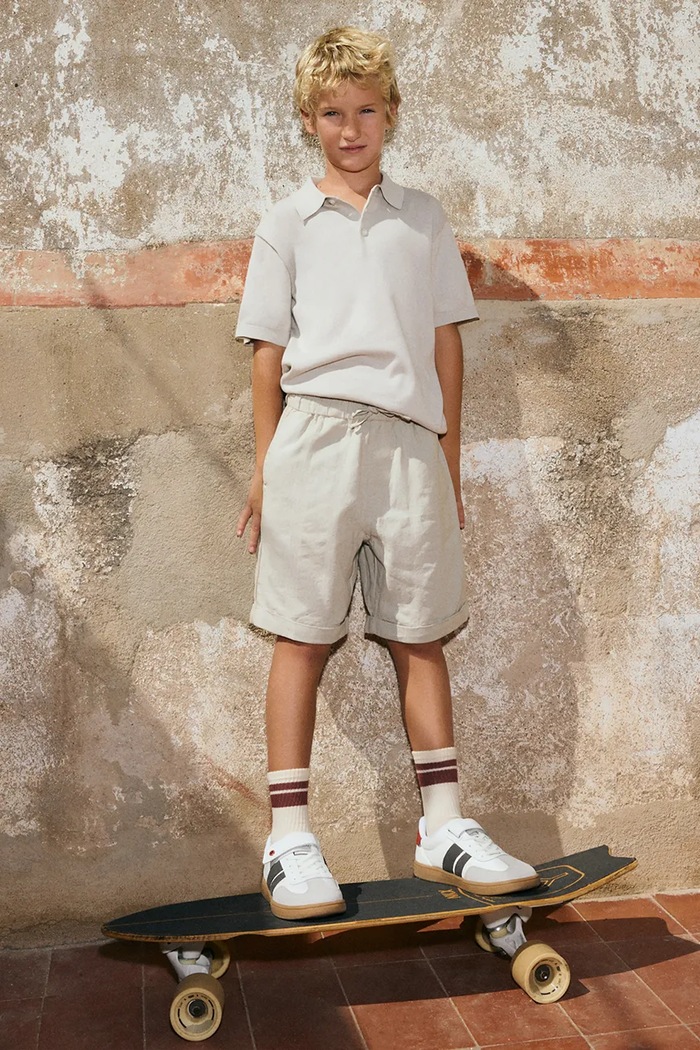 Mayoral pantaloni scurți din bumbac pentru copii casual bej 6215.7B.Junior.PPY2