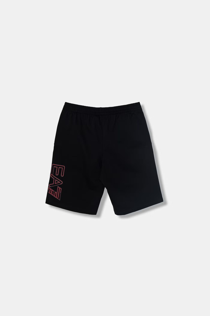 EA7 Emporio Armani pantaloni scurți pentru copii din bumbac 7B000299.AF13512 negru SS26
