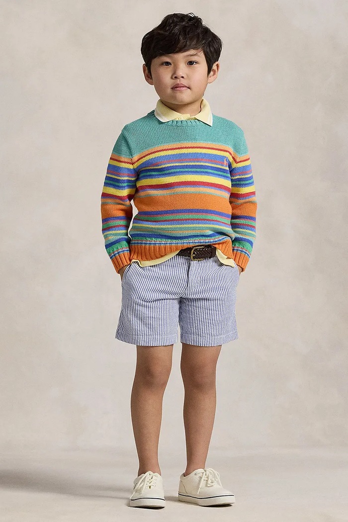 Detské krátke nohavice Polo Ralph Lauren s elastanom modrá 322901548001