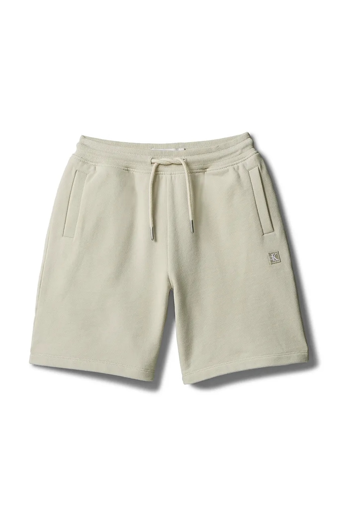 Calvin Klein Jeans pantaloni scurți de trening pentru copii, cu bumbac LV1CKSJC52.128.176.PPY2 bej SS26