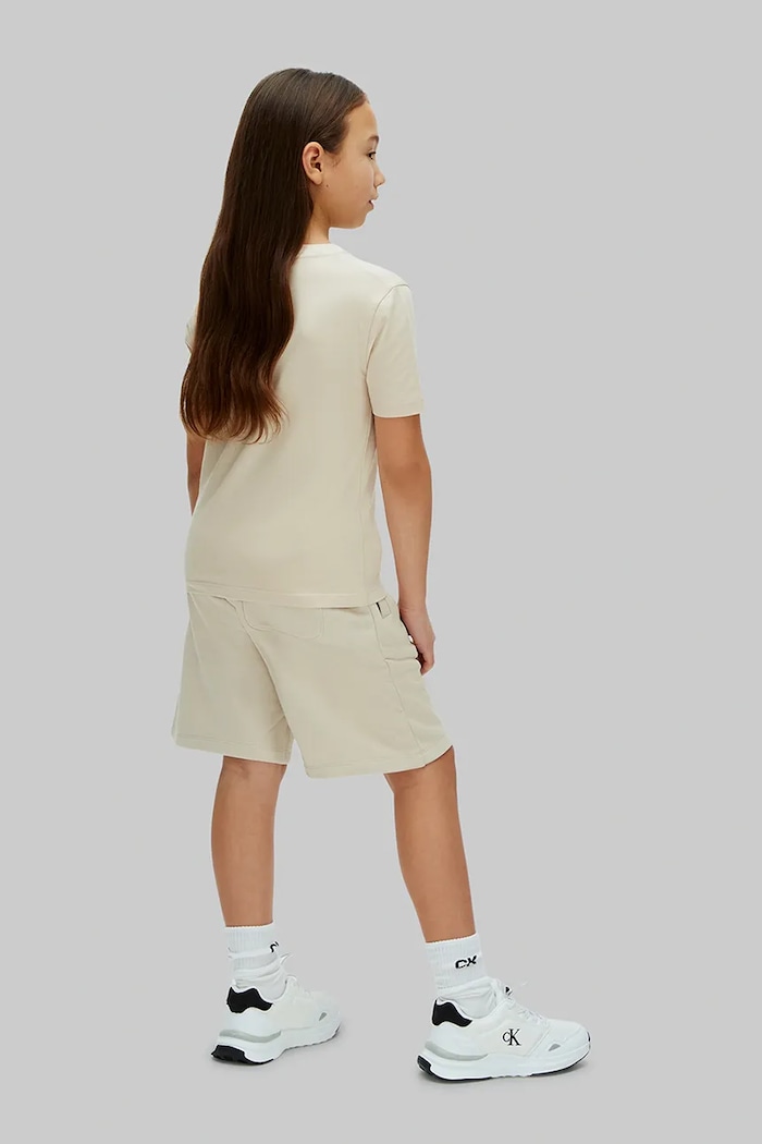 Băieți Calvin Klein Jeans pantaloni scurți de trening pentru copii, cu bumbac LV1CKSJC52.128.176.PPY2 bej