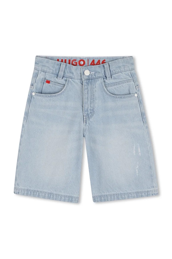 Otroške kratke hlače iz jeansa HUGO Casual modra G00993.102.108