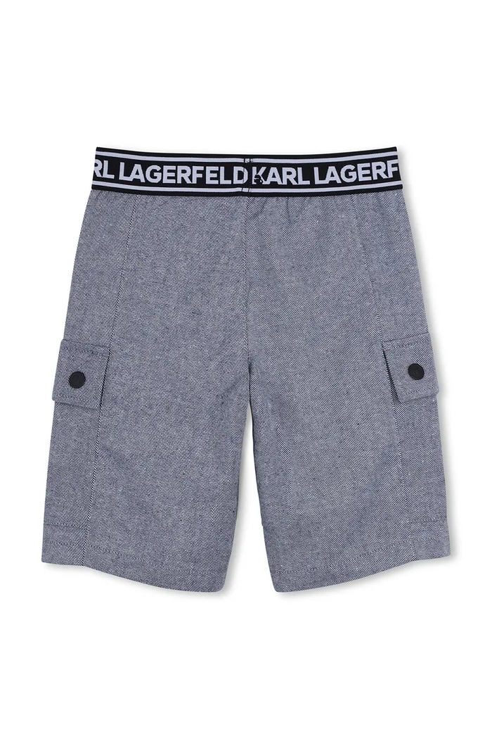 Detské bavlnené šortky Karl Lagerfeld Z31087.162.174 modrá SS26