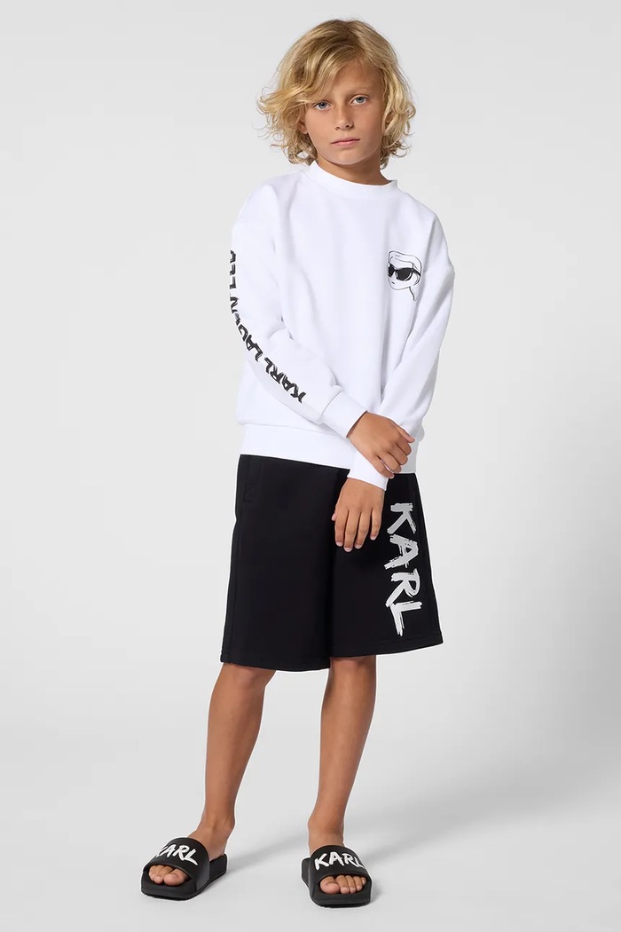Karl Lagerfeld pantaloni scurți de trening pentru copii, cu bumbac negru Z31082.114.150