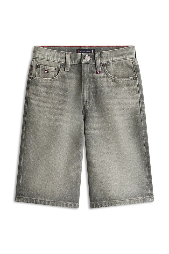 Tommy Hilfiger szorty dziecięce bawełniane KB0KB10238.128.176.PPY2 szary SS26
