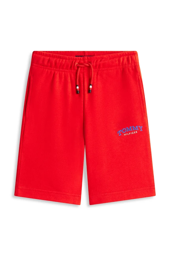 Tommy Hilfiger pantaloni scurți de trening pentru copii, cu bumbac KB0KB10242.128.176.PPY2 rosu SS26