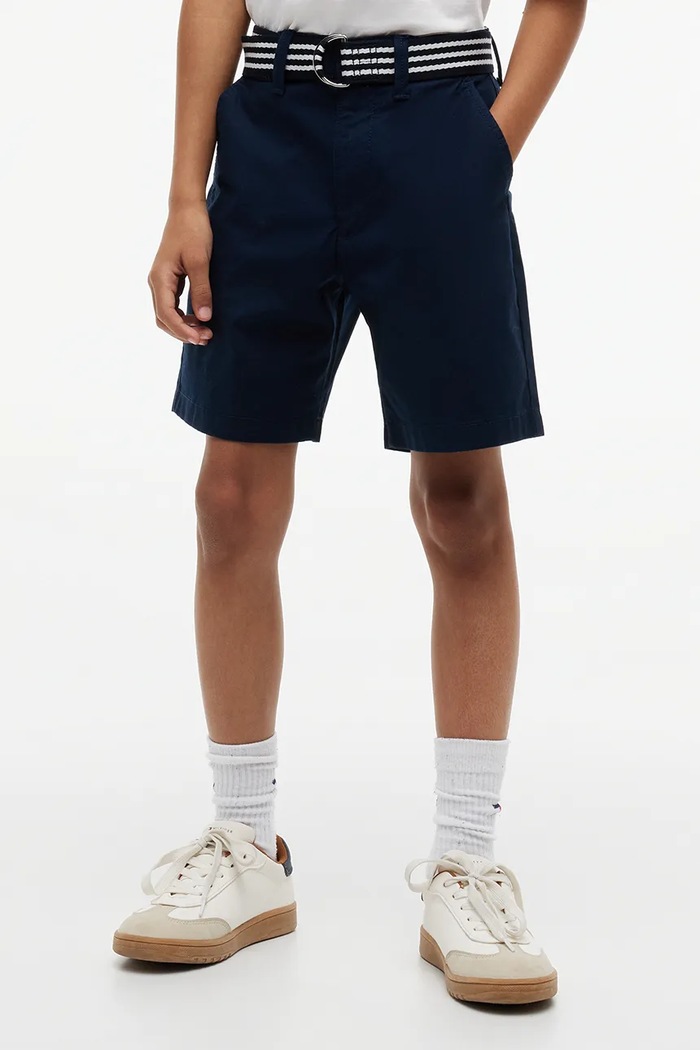 Tommy Hilfiger pantaloni scurți chinos pentru copii, din bumbac cu elastan bleumarin KB0KB10246.128.176.PPY2