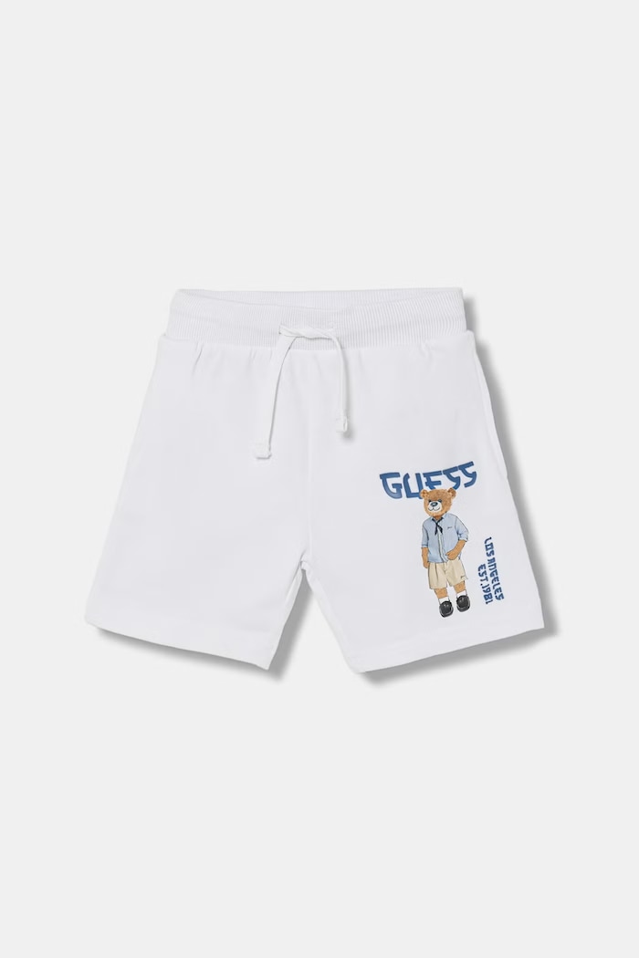 Guess pantaloni scurți de trening pentru copii, din bumbac alb N6GD04.KA6R4.PPY2.M
