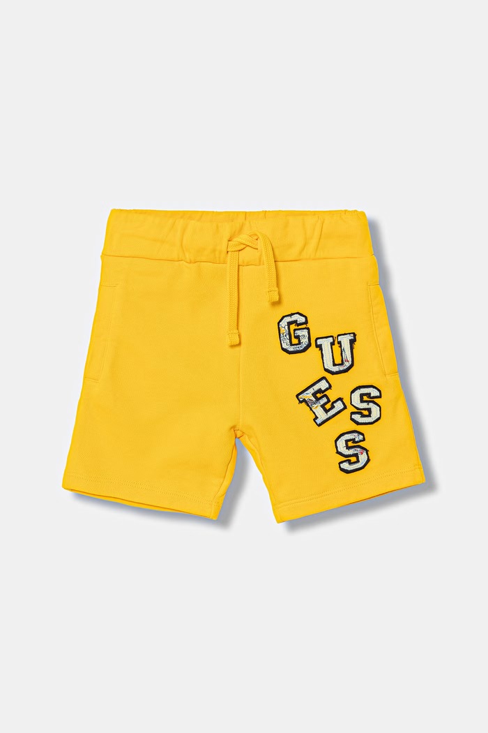 Guess szorty bawełniane dziecięce casual żółty N6GD02.KA6R4.PPY2.M
