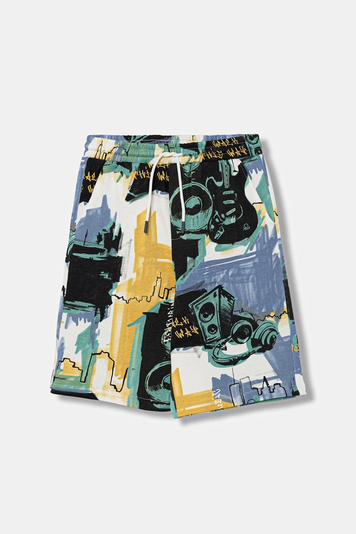 United Colors of Benetton pantaloni scurți de trening pentru copii, din bumbac multicolor 3IMAC903P.G.Stagionale
