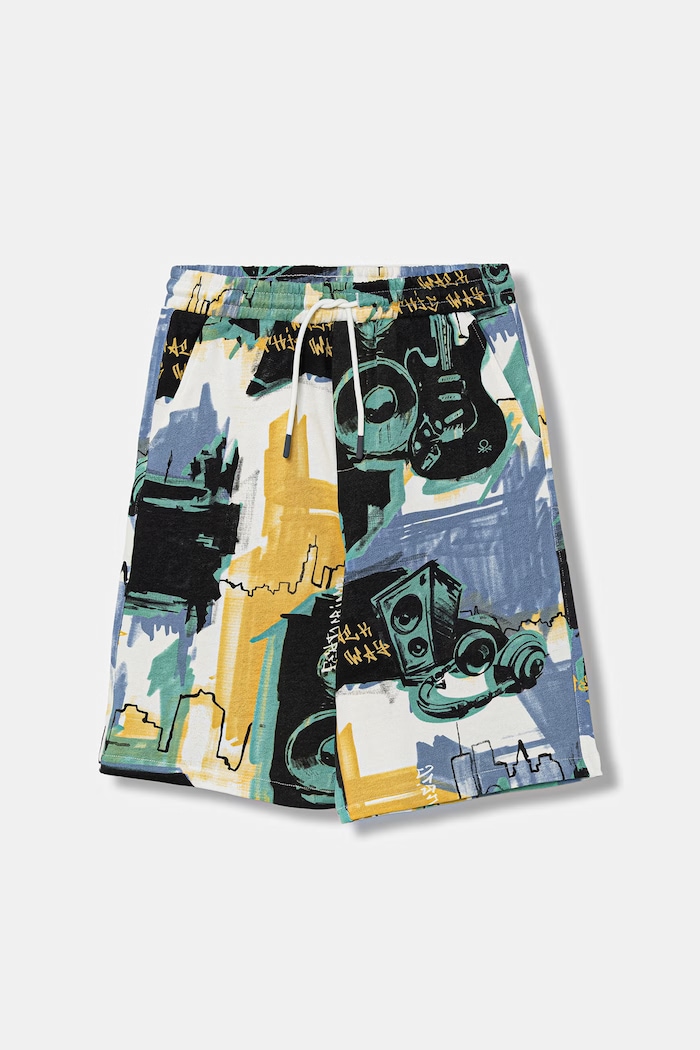 United Colors of Benetton pantaloni scurți de trening pentru copii, din bumbac multicolor 3IMAC903P.G.Stagionale