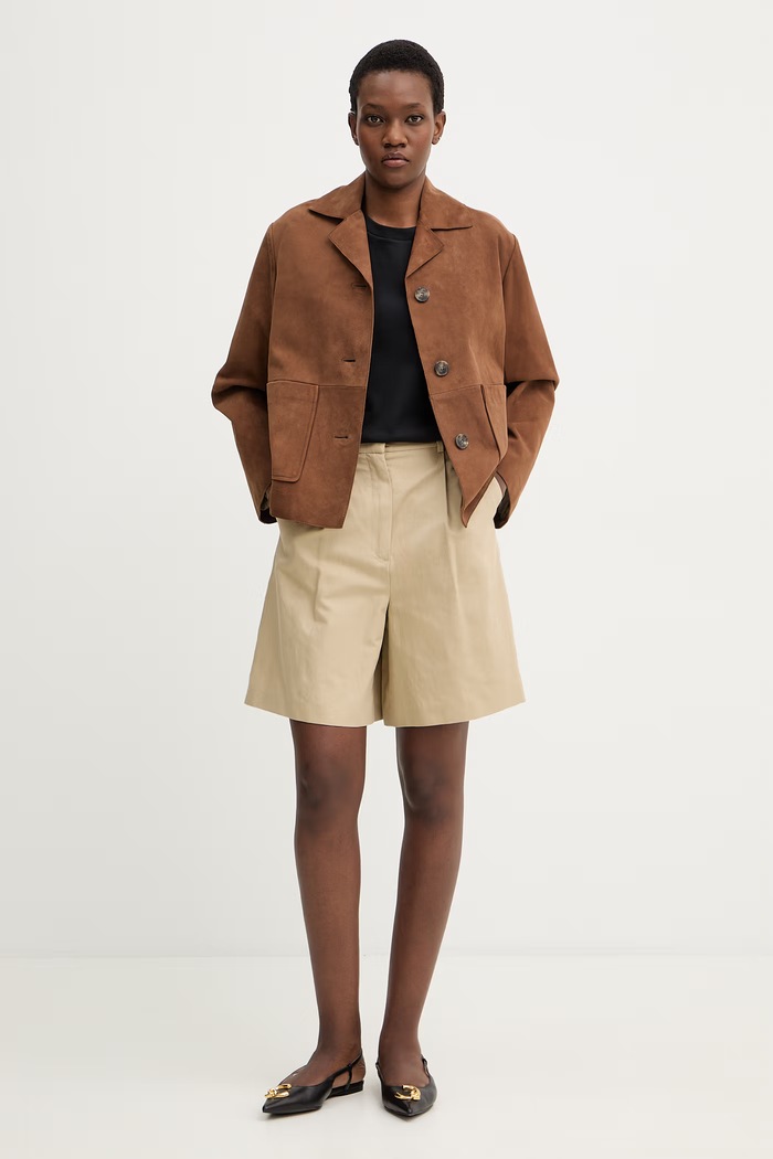 Къс панталон с лен Weekend Max Mara ECUBA 2615141022600 бежов SS26
