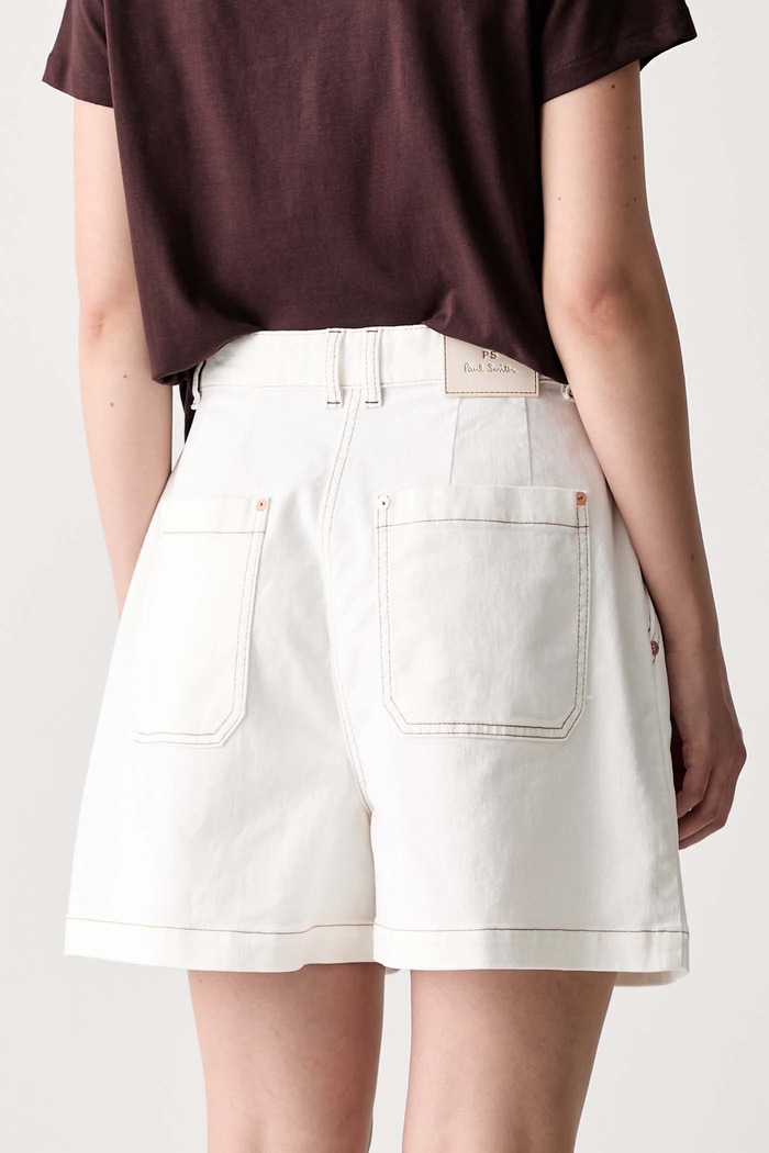 Odzież PS Paul Smith szorty damskie jeansowe W2R.354T.V31433 biały