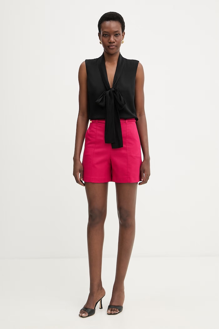 Marciano by Guess szorty eleganckie damskie z bawełną SUNNY G6GD10.W1893 różowy SS26