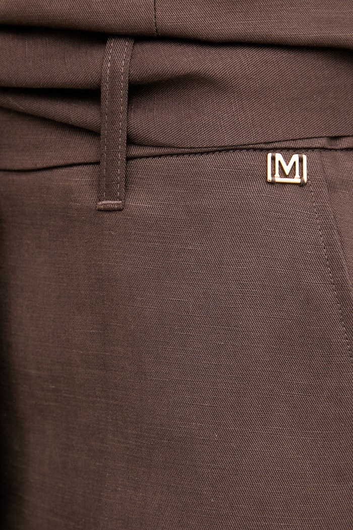 Marciano by Guess elegantné šortky dámske s prímesou ľanu JANE hnedá G6GD21.W2367