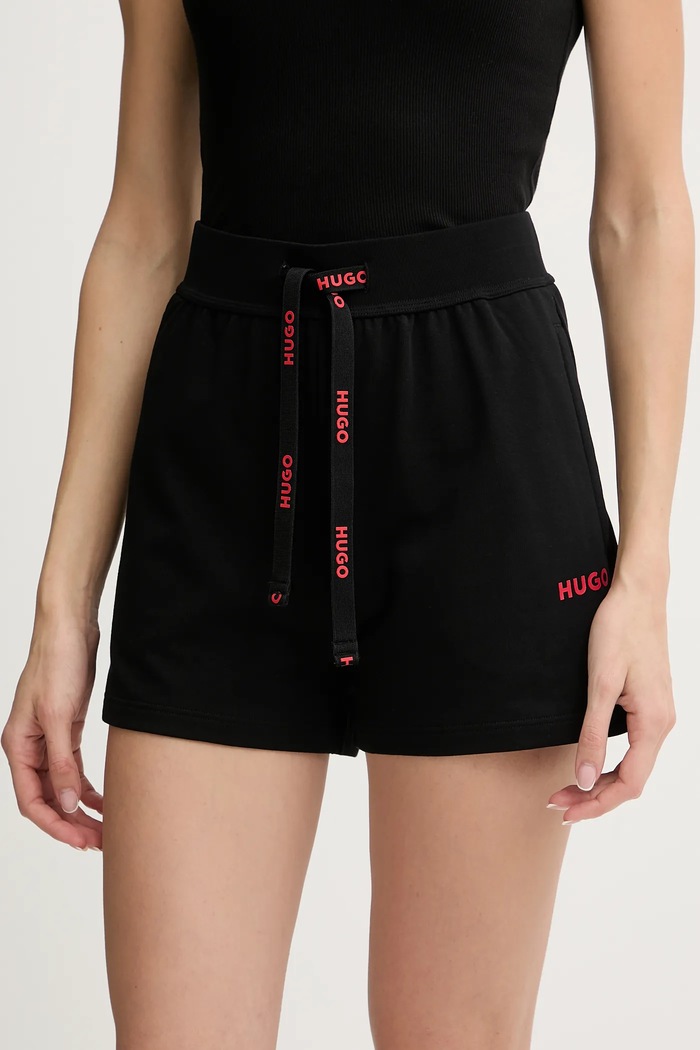 HUGO szorty lounge HUGO ID_SHORT PANT nadruk czarny 50556339