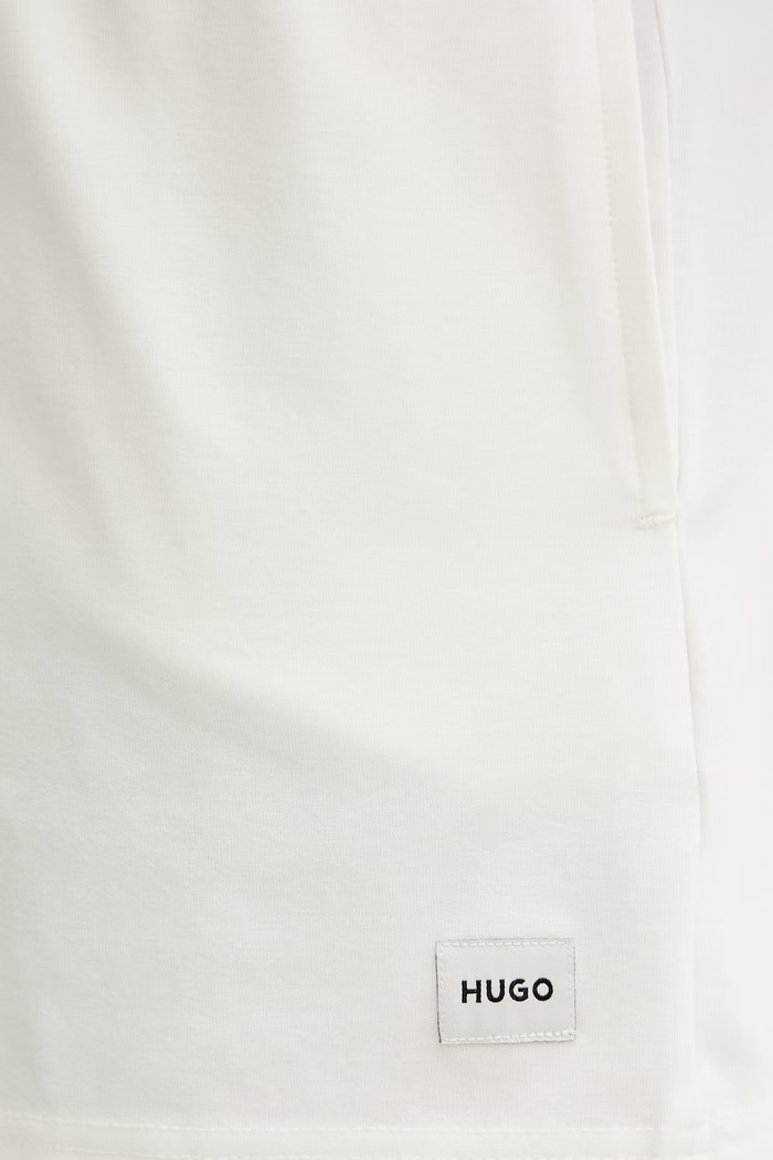 HUGO pantaloncini da donna con cotone SIGNATURE_SHORT beige 50556815