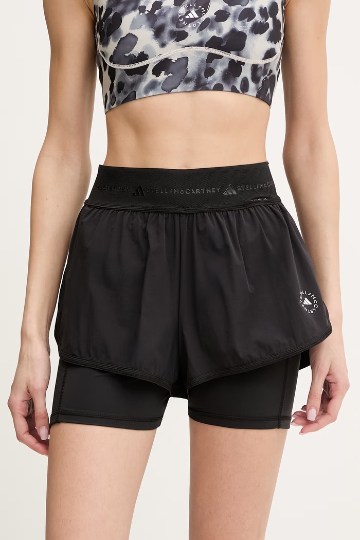 Tréningové šortky adidas by Stella McCartney látka čierna JM1395