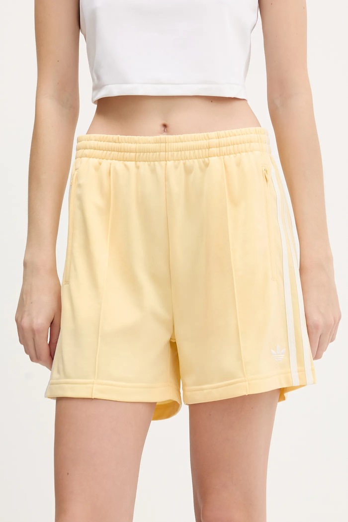 adidas Originals teplákové šortky dámske pletenina žltá KD3669