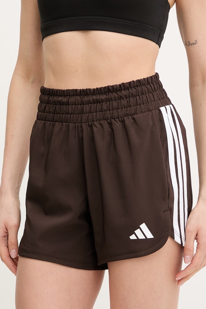Tréningové šortky adidas Performance Pacer Workout látka hnedá KD7322