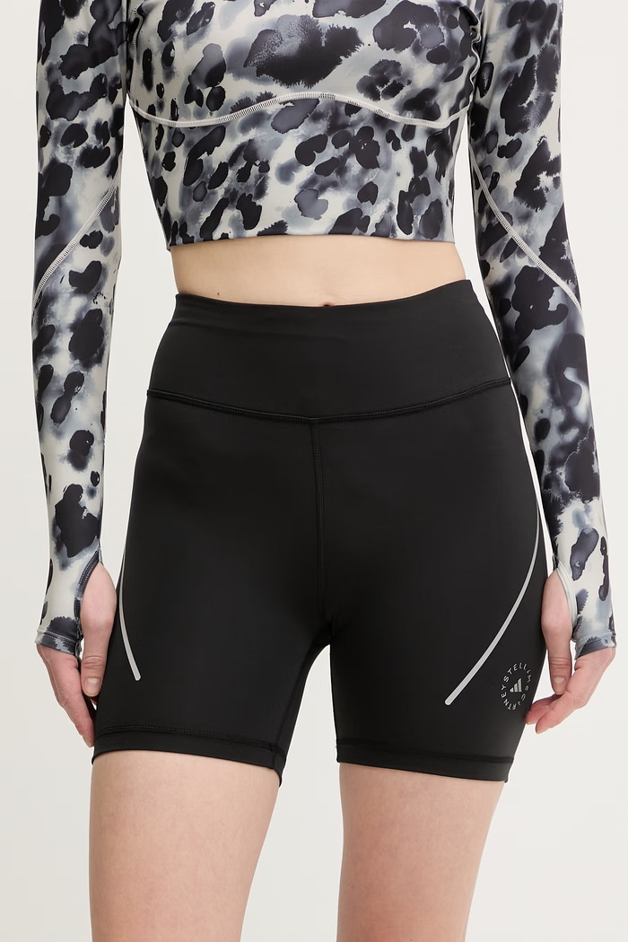 Tréningové šortky adidas by Stella McCartney s elastanom čierna KF8791