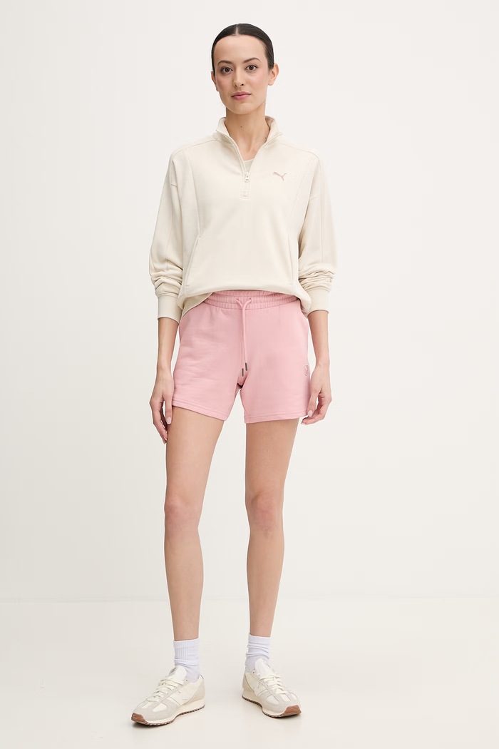 Bavlnené šortky Puma Essential elevated 691859 ružová SS26