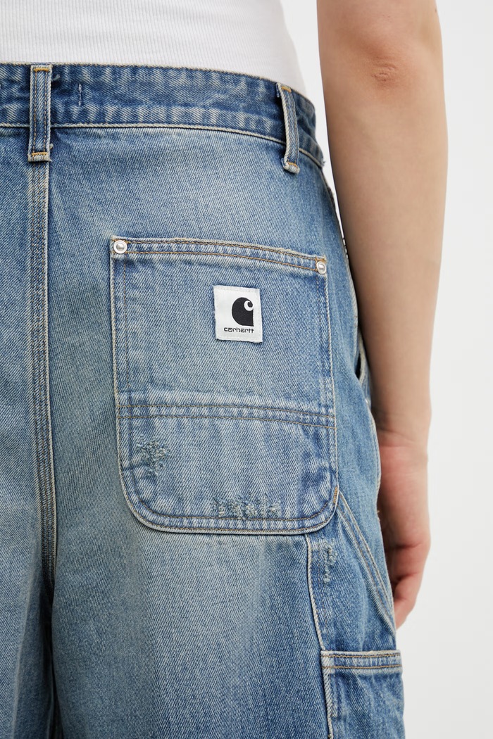 Carhartt WIP denim shorts W Nixon Double Knee Short blue I036324.01B7