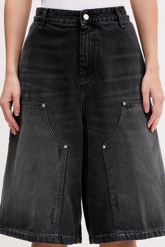 Carhartt WIP szorty jeansowe W Nixon Double Knee Short czarny I036324.89B7