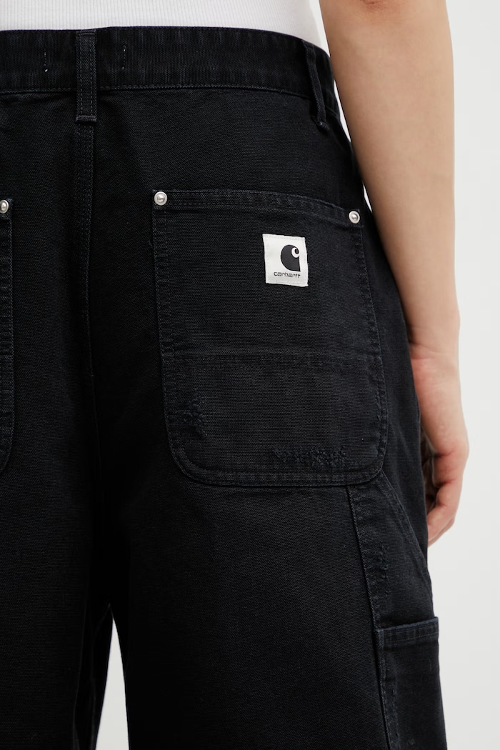 Carhartt WIP szorty bawełniane W Nixon Double Knee Short czarny I036431.89B7
