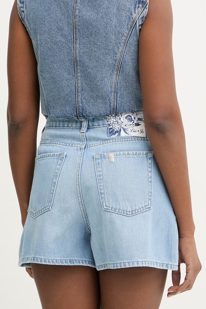 Îmbrăcăminte Liu Jo pantaloni scurți pentru femei, din denim UA6169.DS079 albastru