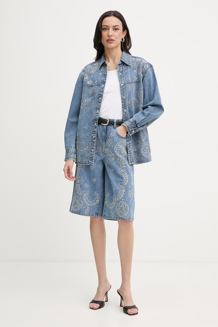 Liu Jo bermude pentru femei, din denim UA6182.D0313 albastru SS26