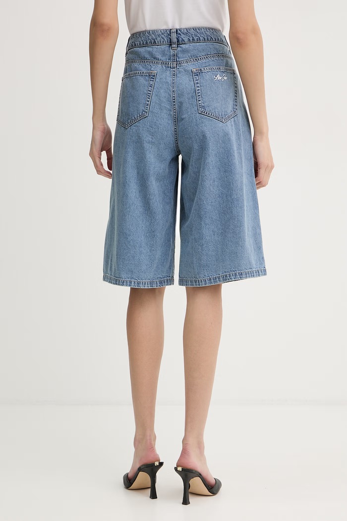 Îmbrăcăminte Liu Jo bermude pentru femei, din denim UA6182.D0313 albastru