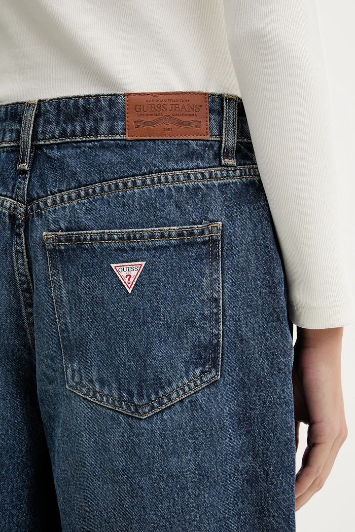 Rifľové krátke nohavice Guess Jeans modrá W5YD1D.D5R22