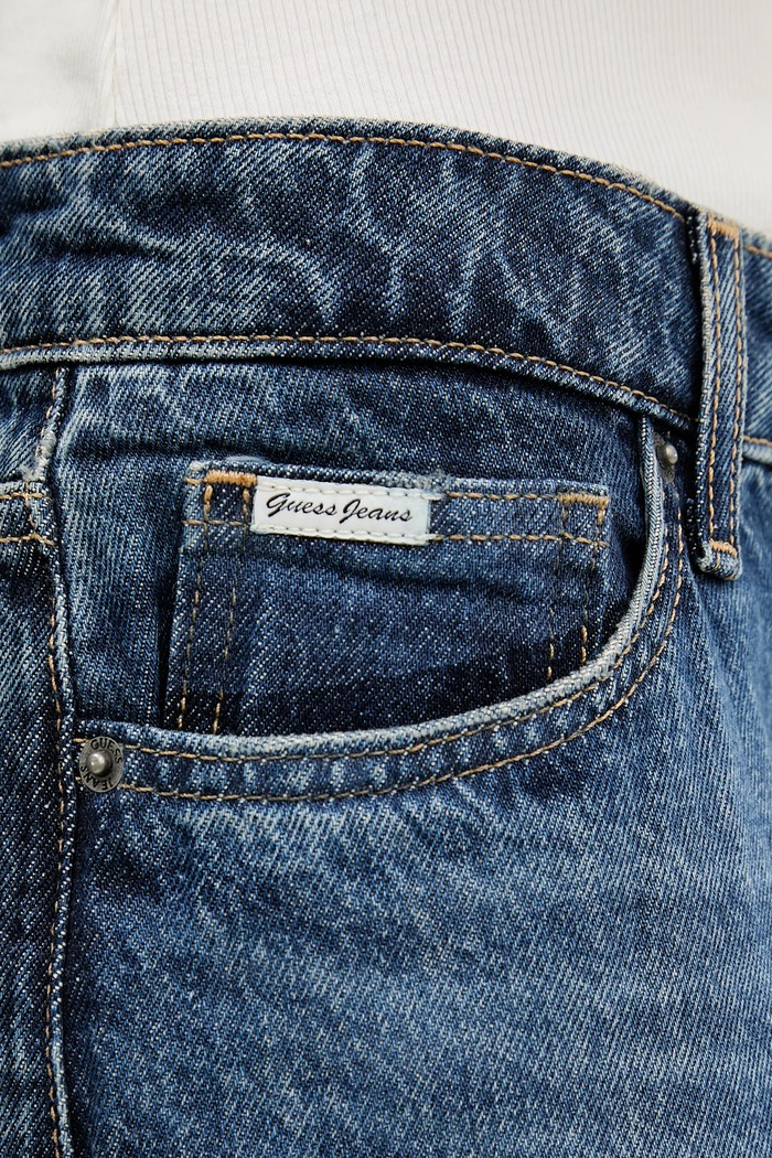 Rifľové krátke nohavice Guess Jeans W5YD1D.D5R22 modrá