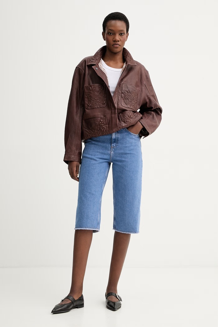 American Vintage pantaloni scurți jeans JOY09C albastru SS26