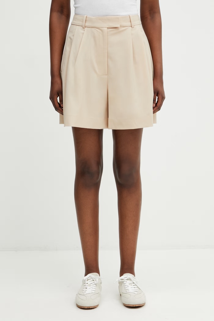 Lacoste shorts with wool Women's beige FF0243