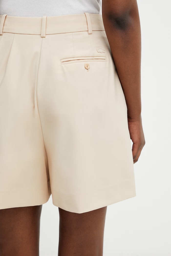 Lacoste shorts with wool Women's beige FF0243